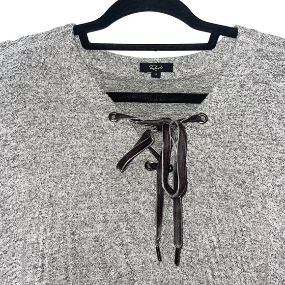 Rails Leigh Heather Gray Lace-up Front Pullover Knit Sweater Small Women’s - Picture 3 of 12